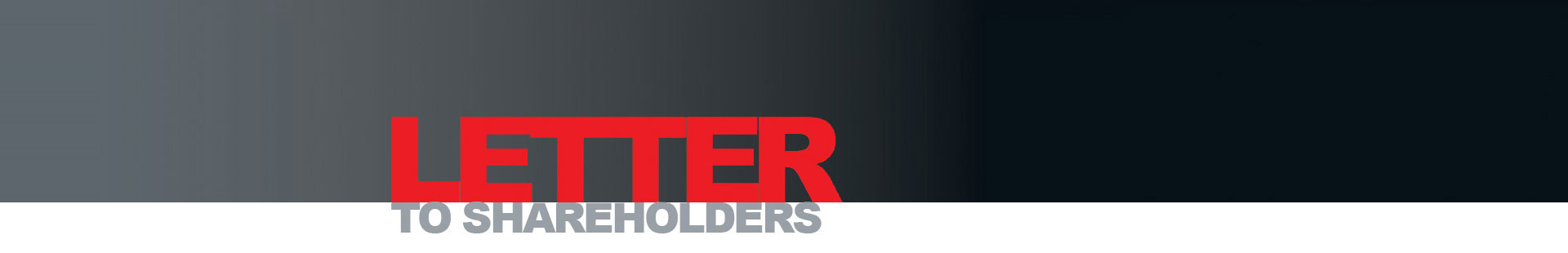 letter to shareholders
