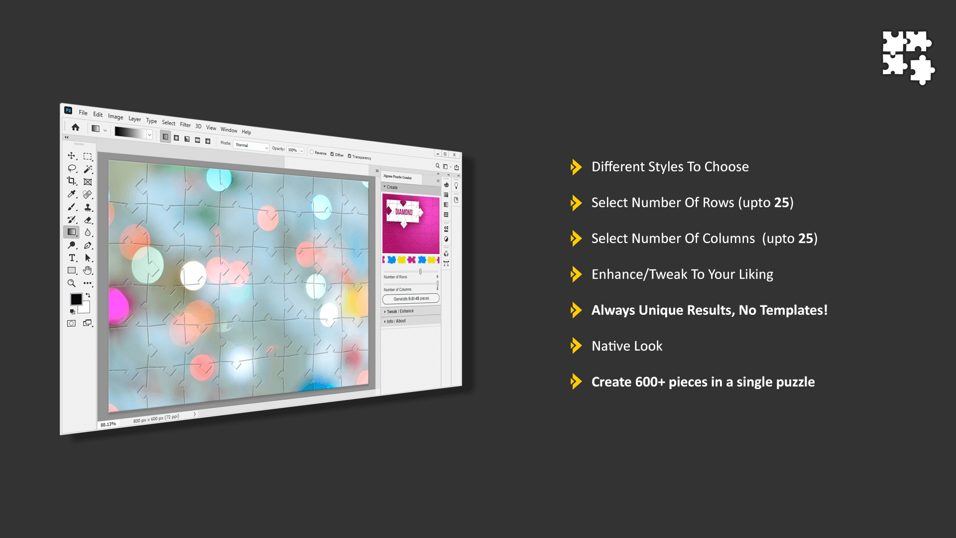 Jigsaw Puzzle Creator For Adobe Photoshop